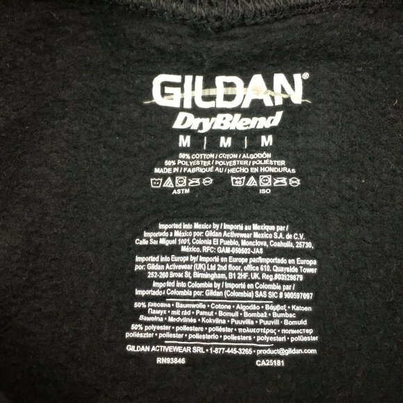 Gildan Mens Dawgs Black Hoodie Pullover Kangaroo Pocket Size Medium - Picture 4 of 4